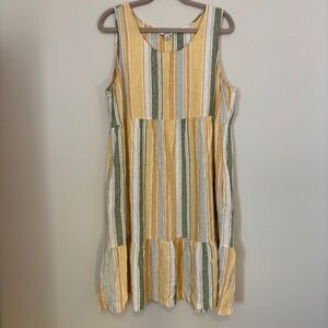 Croft & Barrow Striped dress with pockets, ruffled tier bottom